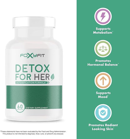 Detox for Her 30 Day Detox Cleanse Formula That Supports Healthy Digestion Function, Promotes Detoxification, & Balances from Within*