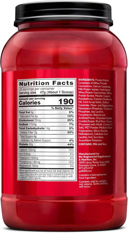 BSN SYNTHA-6 Whey Protein Powder, Micellar Casein, Milk Protein Isolate Powder, Cookies and Cream, 28 Servings (Package May Vary)