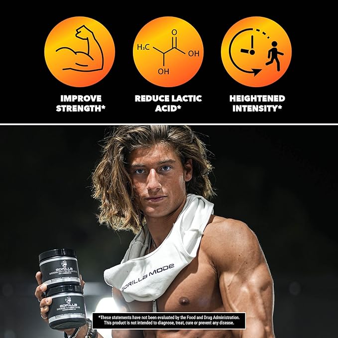 Gorilla Mode Beta-Alanine – Carnosine Precursor/Enhanced Muscular Endurance / 3.2 Grams per Servings