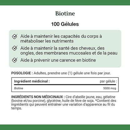 Nature's Bounty Biotin 5000mcg, 100 Count