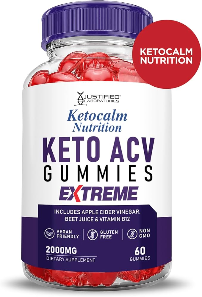 (3 Pack) Ketocalm Nutrition Keto ACV Gummies Extreme 2000MG Keto Calm Nutrition Keto Gummies Apple Cider Vinegar Formulated with Pomegranate Beet Juice Powder B12 Vegan Non GMO 180 Gummys