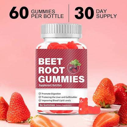 Beet Root Gummies Supplements, Beet Root Chewables, Beet Root Gummy Supplement for Adults, Energy Providing, Nutrition Supporting, Multivitamin