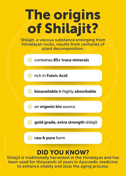 Lunakai USA Made Pure Shilajit Capsules 12000mg with Ashwagandha, Rhodiola & Cordyceps - Extra Strength Shilajit Extract for Men & Women, 60ct