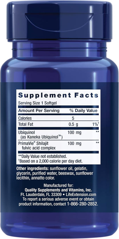 Life Extension Super Ubiquinol CoQ10 with Enhanced Mitochondrial Support™, Heart Health Supplement, Maximum Absorption, 100 mg, Non-GMO, Gluten-Free, 30 softgels