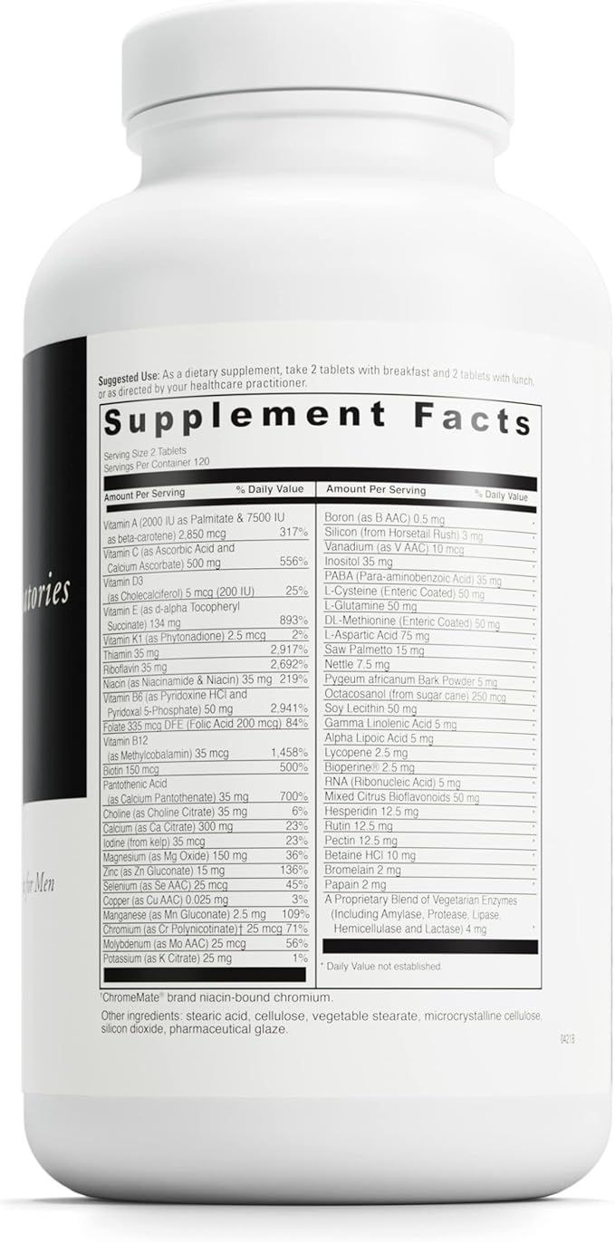 DAVINCI Labs Spectra Man - Dietary Supplement to Support Immune System Function and Men's Unique Needs - with Vitamins, Minerals, Amino Acids, Herbs, Digestive Enzymes and Fatty Acids - 240 Tablets