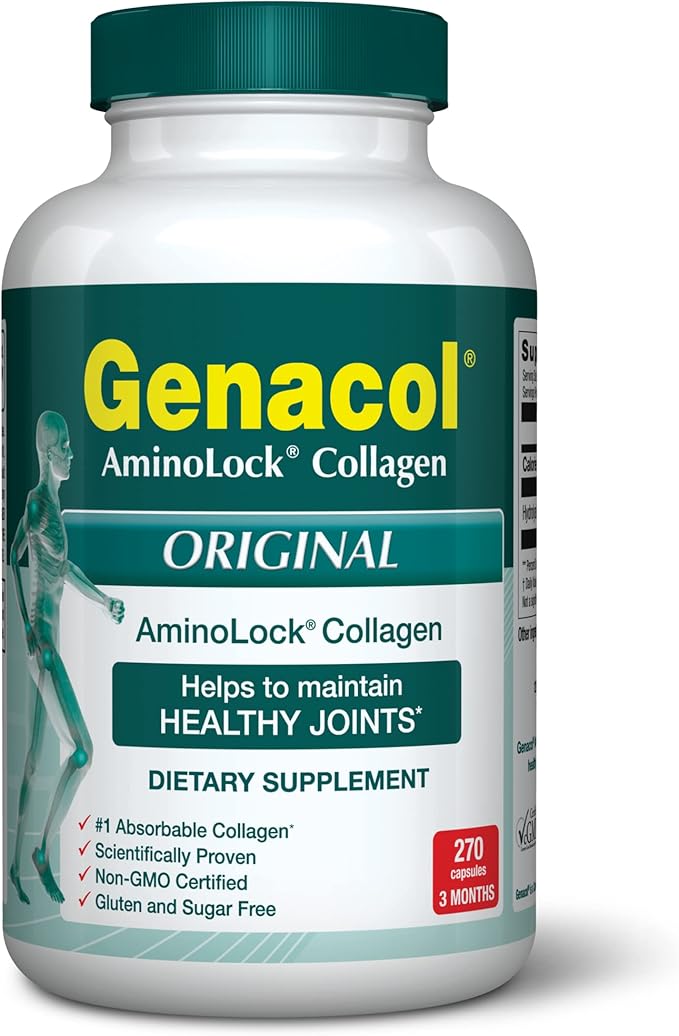 Genacol Collagen Peptides for Joint Support Premium Joint Supplement Collagen Pills | Gluten-Free Non-GMO | Colageno Hidrolizado Original 270 Capsules