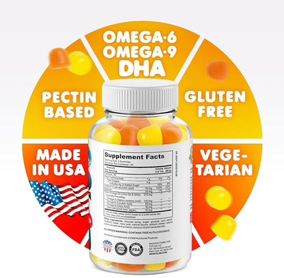 DR. MORITZ Vegan Omega 3 Gummies for Kids & Toddlers (90 Count), Omega 3 Kids Gummies with Omega 6 & 9, Kids Omega 3 Gummies for Brain & Heart Health, No Fish Oil & Gluten-Free