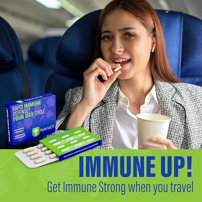 HybridCR Rapid Immune Support Supplement Pharmacist Formulated Natural Herbal Formula to Immunity Boost Response Gluten-Free Natural Cold Remedy | 12 Capsules in 4 Day Dose Pack