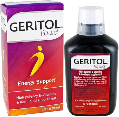 Geritol Liquid Energy Support B-Vitamins 12 oz (Pack of 4)