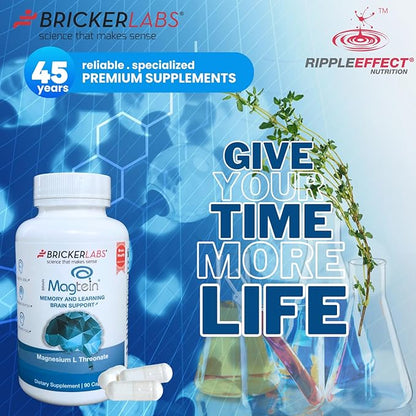 Magtein Magnesium l Threonate, Magnesium Supplement for Memory and Learning Brain Support, Focus Supplement and Brain Health Supplement