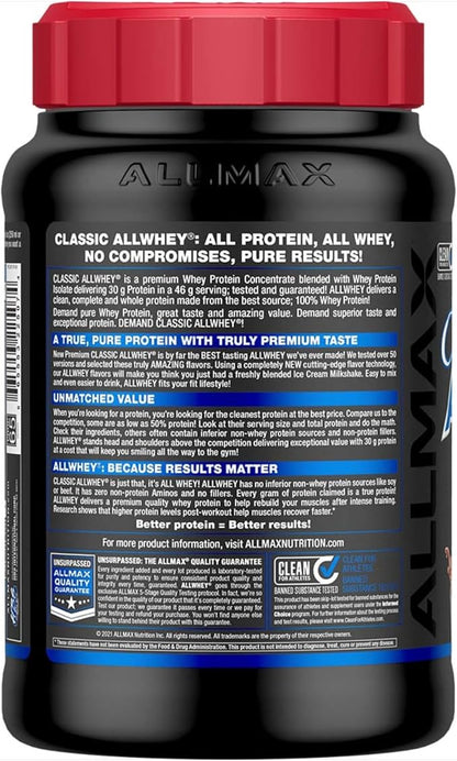 ALLMAX Nutrition AllWhey Classic 100 Whey Protein Chocolate 2 lbs 907 g