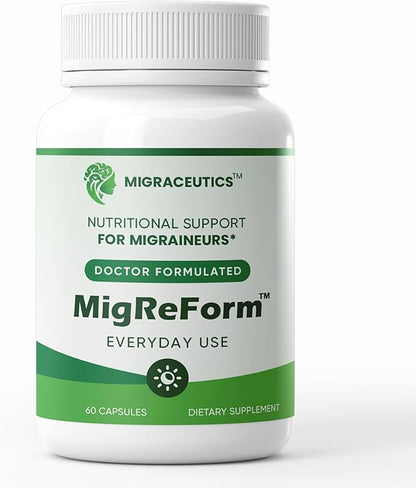 MigReForm | Doctor Formulated Natural Daily Supplement for Migraine Relief Needs | High-Bioavailability Multivitamin with Magnesium | B Vitamins | CoQ10 | Vitamin C & Zinc | for Women, Men, and Kids