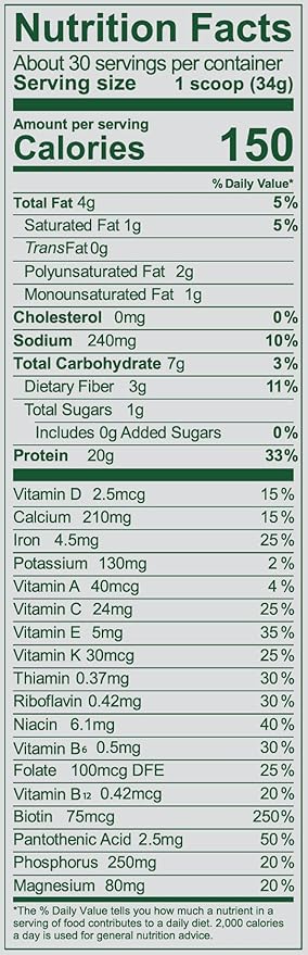 Vega Essentials Plant Based Protein Powder, Vanilla - Vegan, Superfood, Vitamins, Antioxidants, Keto, Low Carb, Dairy Free, Gluten Free, Pea Protein for Women & Men, 2.3 lbs (Packaging May Vary)