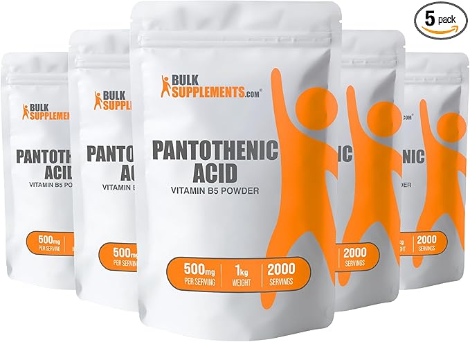 BulkSupplements.com Vitamin B5 Powder - as Calcium Pantothenate, B5 Vitamins - Gluten Free, 500mg of Vitamin B5 Pantothenic Acid per Serving, 5kg (11 lbs) (Pack of 5)