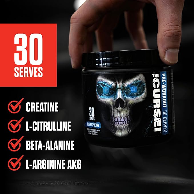 JNX SPORTS The Curse! Pre Workout Powder - Dark Grape 30 Servings | Preworkout: Boost Strength, Energy + Focus for Men & Women | Caffeine, Beta-Alanine, Creatine & L-Citrulline