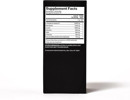 Gainful Pre Workout Powder with Natural Caffeine & L Theanine for Energy & Focus, L Citrulline & Beta Alanine for Endurance, BCAA's for Muscle Recovery, Vegan, Strawberry Lemonade, 10 Ct