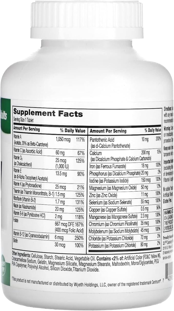 21st Century Vitamins Sentry Multivitamin & Multimineral Tabs, 300 ct
