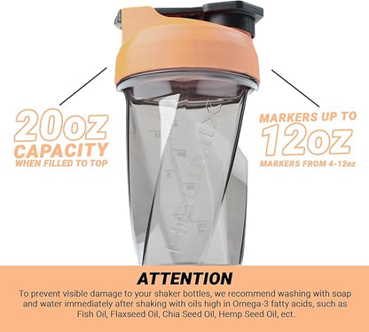 HELIMIX 1.5 Vortex Blender Shaker Bottle Holds Upto 20oz | No Blending Ball or Whisk | USA Made | Portable Pre Workout Whey Protein Drink Shaker Cup | Mixes Cocktails Smoothies Shakes | Top Rack Safe