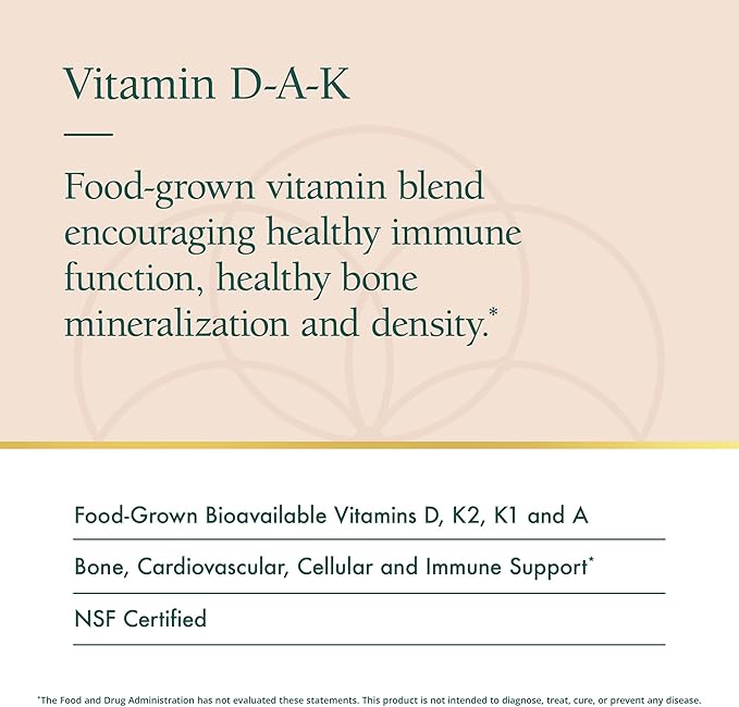 Natura Health Products Vitamin D-A-K Supplement - Supports Healthy Bone, Heart and Vision Function, Featuring Vitamin D3 5000 IU, K2 50 mcg, K1 550 mcg, Vitamin A 1000 IU, Bioavailable (60 Capsules)
