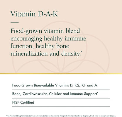 Natura Health Products Vitamin D-A-K Supplement - Supports Healthy Bone, Heart and Vision Function, Featuring Vitamin D3 5000 IU, K2 50 mcg, K1 550 mcg, Vitamin A 1000 IU, Bioavailable (60 Capsules)