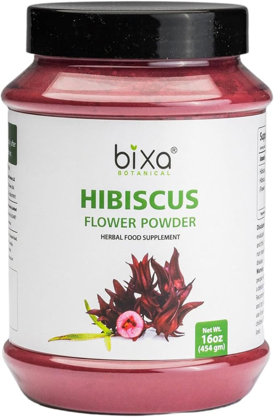 bixa BOTANICAL Hibiscus Powder (Hibiscus Rosa Sinensis) Ayurvedic Natural Herbal Supplement |Natural Coolant and Refrigerant | Steam Treated (16 Ounce Count (Pack of 1))