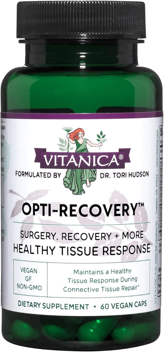 Vitanica Opti-Recovery, Pre & Post Surgery Support, Wound Care, BBL, Tummy Tuck, C Section & Postpartum Vitamin Essentials Healing Support, Scar, Shoulder, Hysterectomy, Breast & Lipo, Vegan, 60 Caps