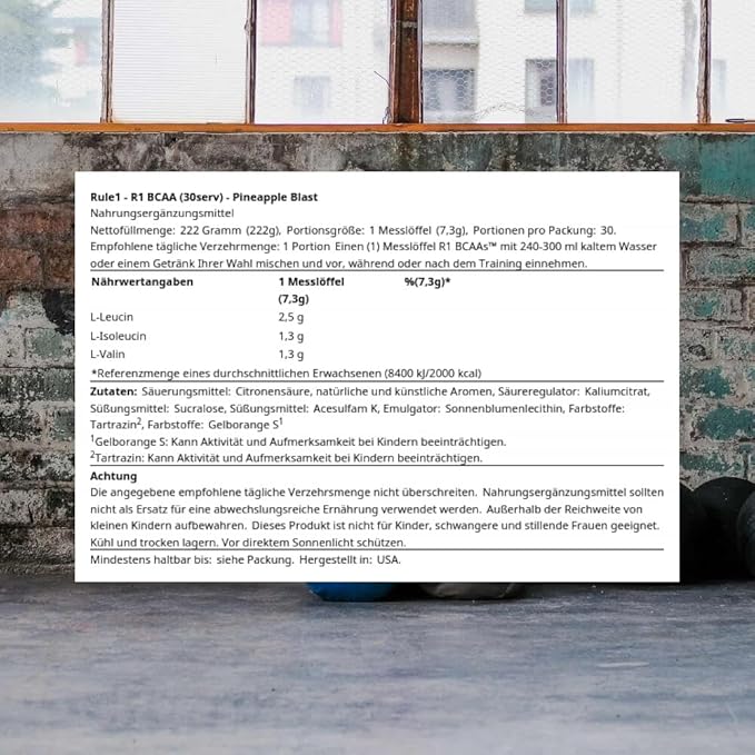 Rule 1 Proteins One Bcaa 30 Serving Pineapple Blast, 213 Gram