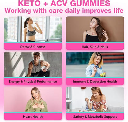 Apple Cider Vinegar Gummies, Fast Ripped Keto ACV Gummies, Max Strength 2000mg, Formulated with Green Tea, Probiotics, B6 & B12, ACV Gummies for Metabolism, Digestion, Detox & Cleanse, 180 Gummies
