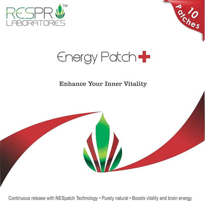 Natural Guarana and CoQ10 Energy Patch Plus, Continuous Release, 10 Patches