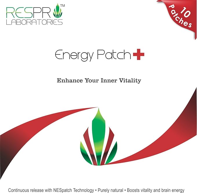Natural Guarana and CoQ10 Energy Patch Plus, Continuous Release, 10 Patches