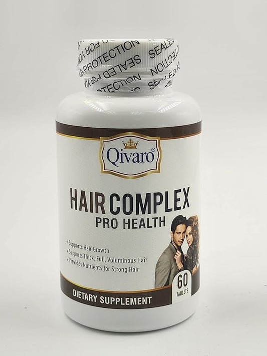 Hair Complex Pro Health - Natural Hair Growth & Thinning Prevention Supplement - Natural and Organic Formula - Grows Hair, Reduces Hair Loss & Regrows Hair - Vegan and Non-GMO - Made in USA – 60 Tabs