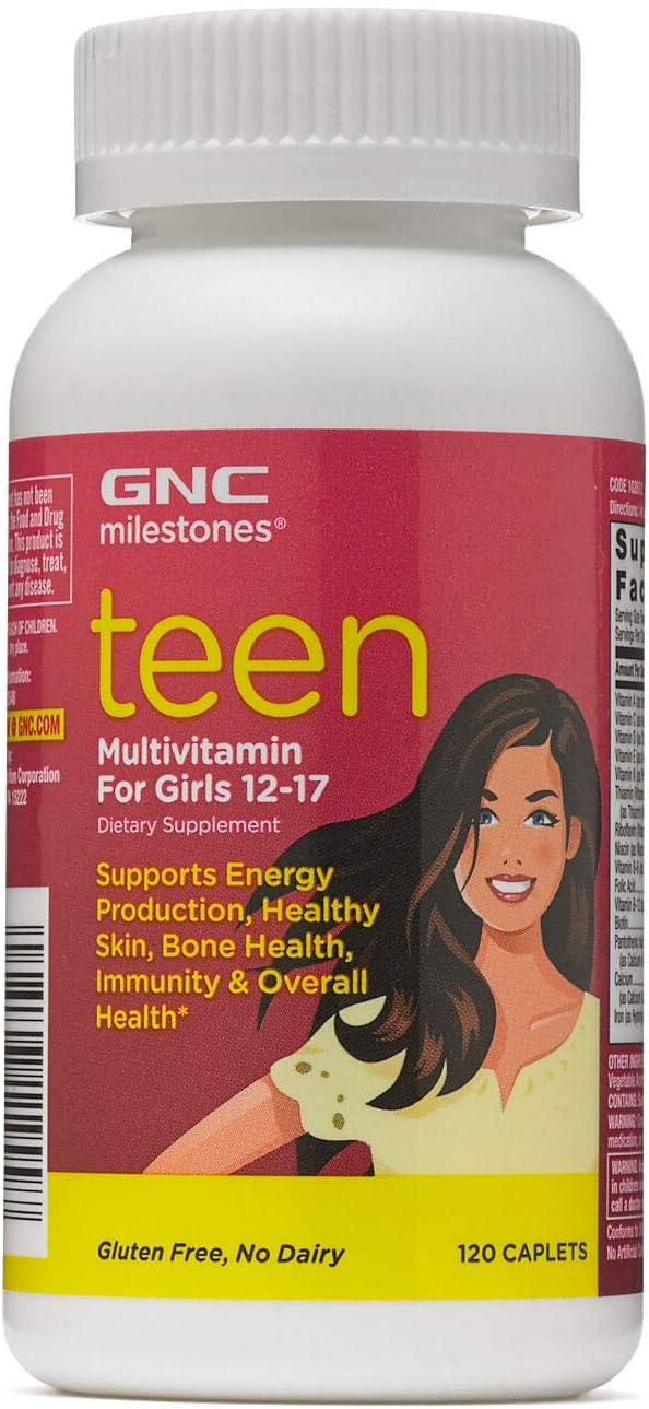 GNC milestones Teen - Multivitamin Caplet for Girls 12-17 - (Product) RED