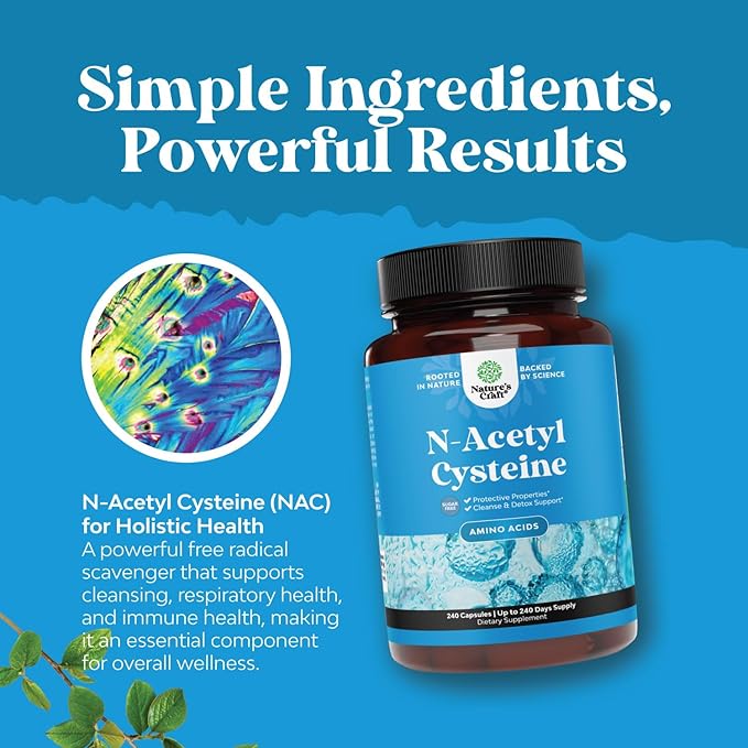 NAC Supplement N-Acetyl Cysteine 600mg - Vegan High Absorption Non-Smelly NAC 600 mg Capsules Glutathione Precursor for Liver Cleanse Detox & Repair plus Lung Health and Immunity Support (240ct)