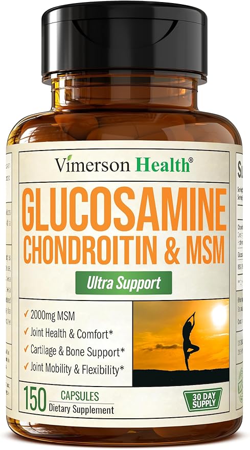 Glucosamine Chondroitin MSM Joint Support Supplement with Glucosamine Sulfate 1500 mg and Chondroitin Sulfate Complex - Joint Health Chondroitin Sulfate MSM Supplement for Women and Men - 150 Capsules