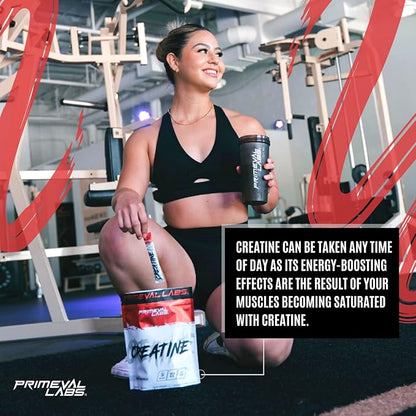Primeval Labs Creatine Monohydrate Powder | On The Go Stick Packs | Micronized Creatine | Instantized Creatine | Creatine for Men & Women | 5g Creatine per Serving | 30 Servings, (Unflavored)