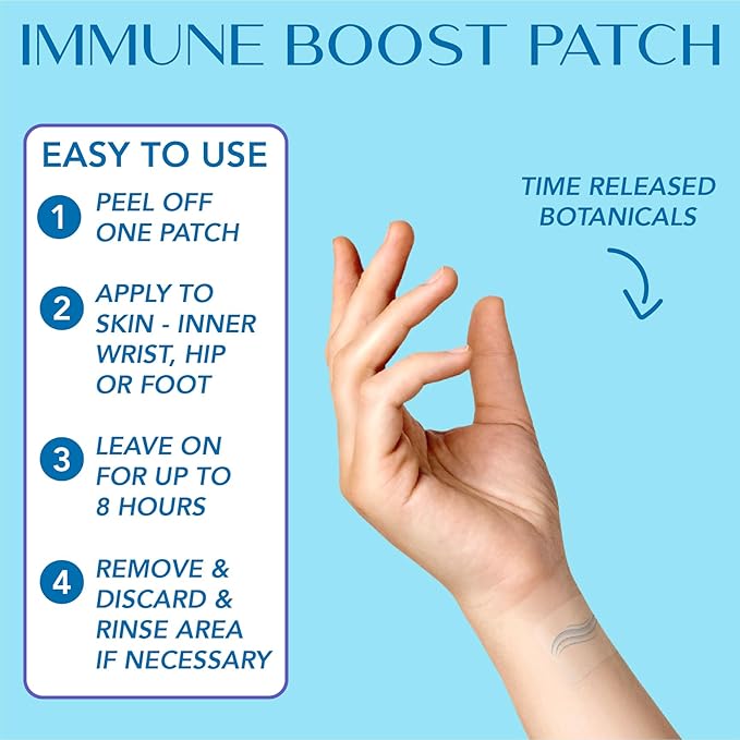 Laki Naturals Immune Boost Patch (Pack of 15) | Natural Immunity Defense | Daily Support for Your Body's Systems