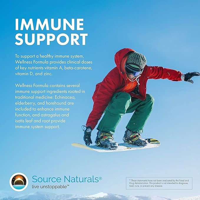 Source Naturals Wellness Formula Bio-Aligned Vitamins & Herbal Defense for Immune System Support - Dietary Supplement & Immunity Booster - 60 Capsules