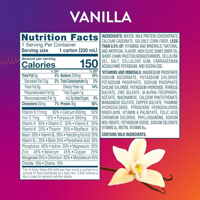 PROTALITY Vanilla Nutrition Shake | 30g Protein, 1g Sugar | Nutrition Support for Muscle Health During Weight Loss | 12 Pack