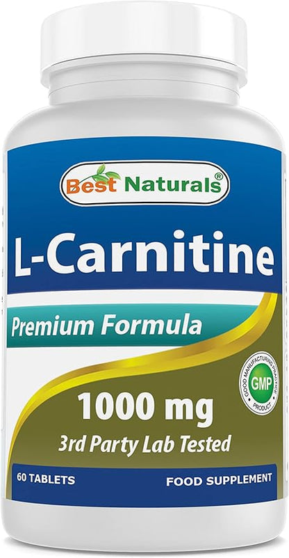 Best Naturals L-Carnitine 1000mg 60 Tablets (60 Count (Pack of 1))