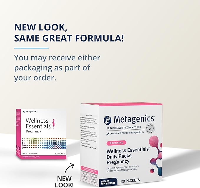 Metagenics Wellness Essentials Pregnancy - Prenatal, Pregnancy & Nursing Support* - with Omega-3 Fatty Acids - Folate & Antioxidants - Multivitamins for Women - 30 Packets