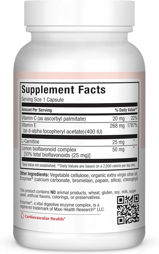 Maxi Health Circu-E 400 IU - Natural Vitamin E - Body's Defense System Support - 60 Capsules - Kosher