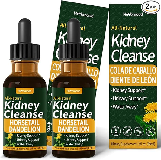 Kidney Cleanse Drops, Diente de Leon y Chanca Piedra for Kidney Stone, Cola de Caballo for Water Away & Edema Relief. Nature Herbal Extract Liquid for Kidney Cleanse Detox & Repair. 4oz