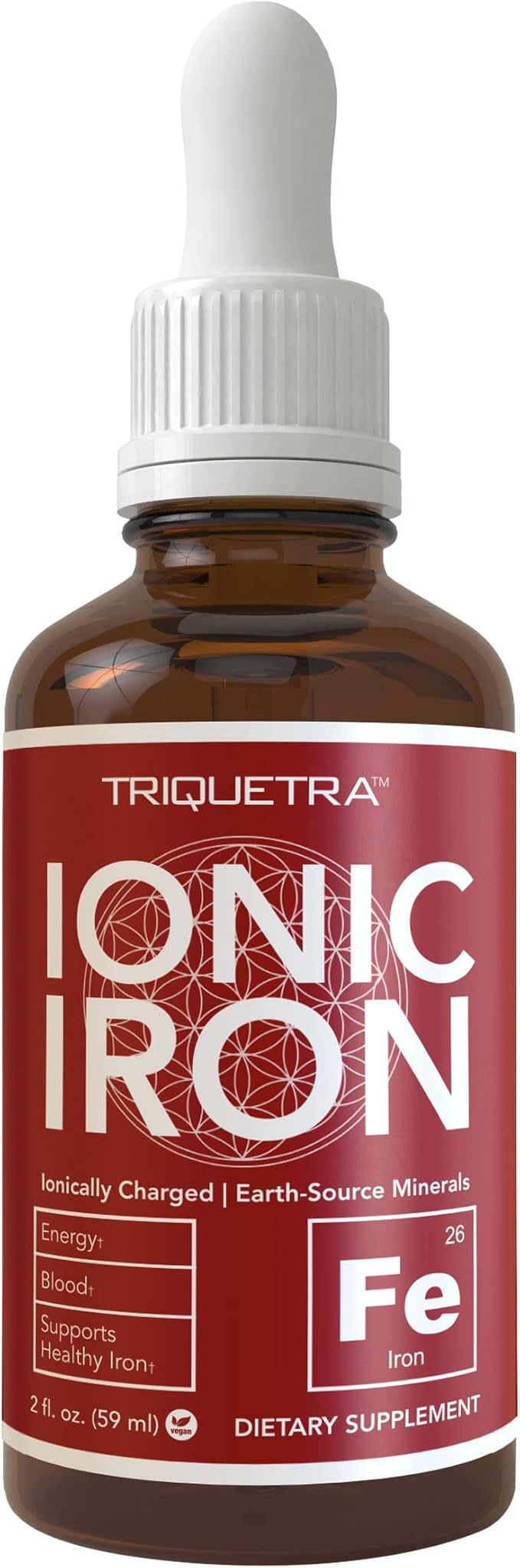 Ionic Liquid Iron Supplement (236 Servings) – Highest Absorption Rate Allows for Smaller Dose & Less Stomach Issues - Non-Flavored, Vegan, Ionically Charged, Earth-Sourced Minerals
