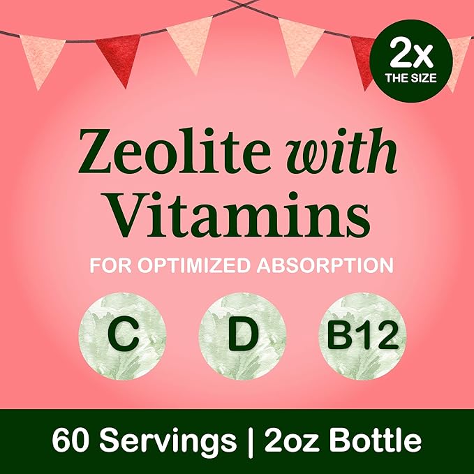 Heavy Metal Detox for Kids and Adults | Natural Zeolite Detox | Methyl Vitamin B12, C and D3 for added Energy, Immune, and Focus | 2 oz liquid drops (60 Servings) | No Preservatives, Vegan, Non-GMO