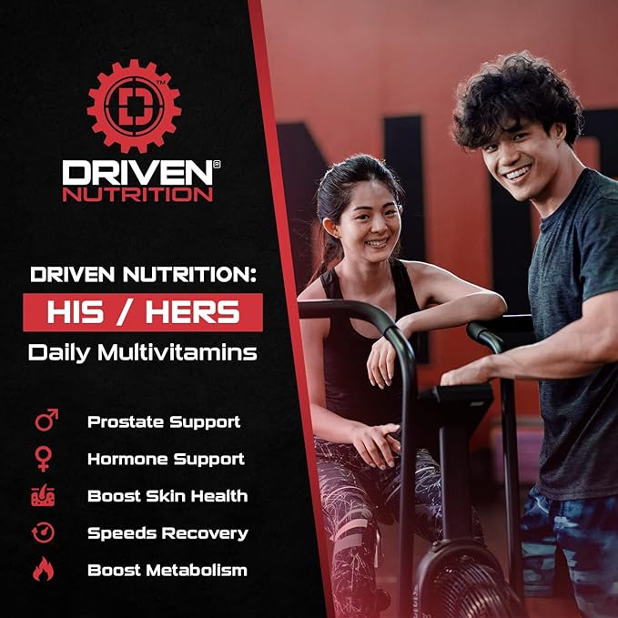 Driven Nutrition Hers Multivitamin, 90 Ct - Women's Blend of Vitamins, Minerals & Nutrients - Energy, Metabolism, Immune Support, Recovery & Brain Function - Vitamin A, E, D, C, Magnesium, Zinc & More