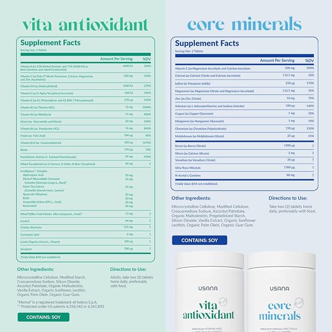 USANA CellSentials - Core Minerals and Vita Antioxidant with InCelligence Technology to Support Total Body Health* - 112 Tablets Per Bottle - 28 Day Supply