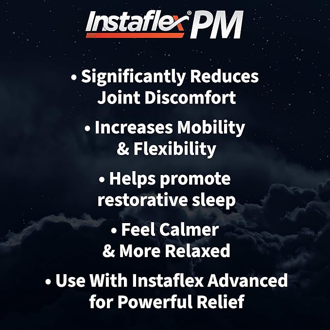 Instaflex PM Nighttime Joint Support with Levagen, Tamaflex, GABA, Ashwagandha, Passionflower Extract, Mobility, Sleep Support - 60 Capules