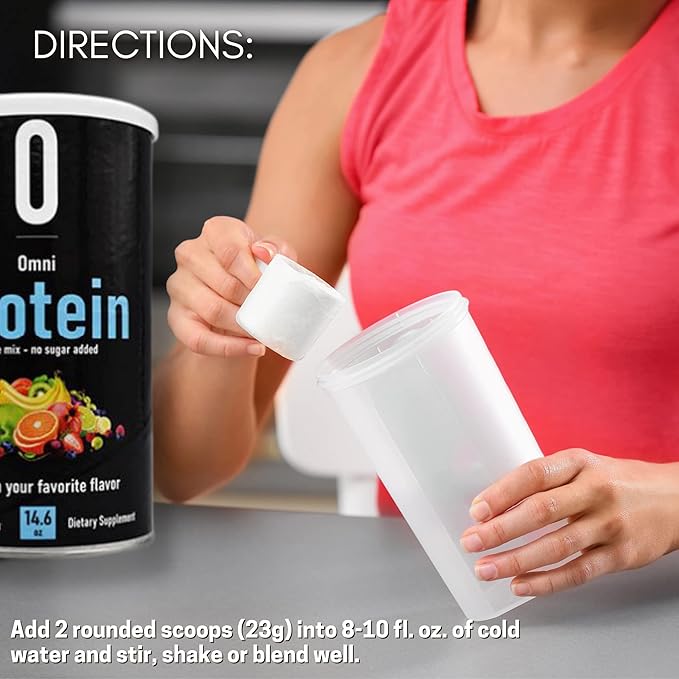 Omnitrition Omni Protein Shake Mix (No Sugar Added), Unflavored, 14.6 oz