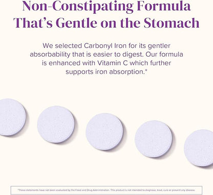 Barimelts Iron with Vitamin C - 90 Fast-Dissolving Tablets (1-Month Supply) - Sugar-Free Bariatric Iron Supplement for Women, Natural Orange Flavor