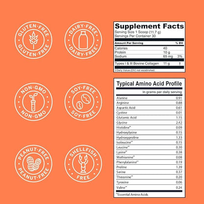 Live Conscious Collagen Peptides Powder - Peach Mango Flavored Collagen Powder - Hair, Skin, Nail, & Joint Support - Type I & III Grass-Fed Collagen Supplements for Women and Men - 30 Serving - 12.4oz